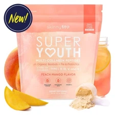 Skinny Fit Super Youth Multi-Collagen Peptides PEACH MANGO 9.38 oz 28 Serv