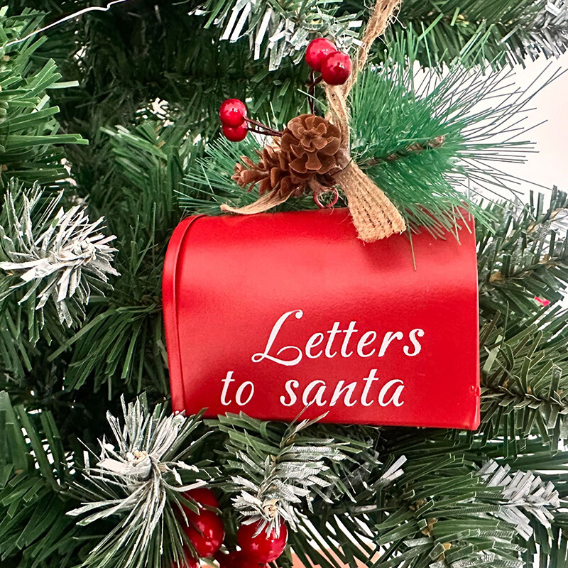 Christmas Decoration Ornament Mailbox Hanging Tree Pendant Letter To Santa Claus