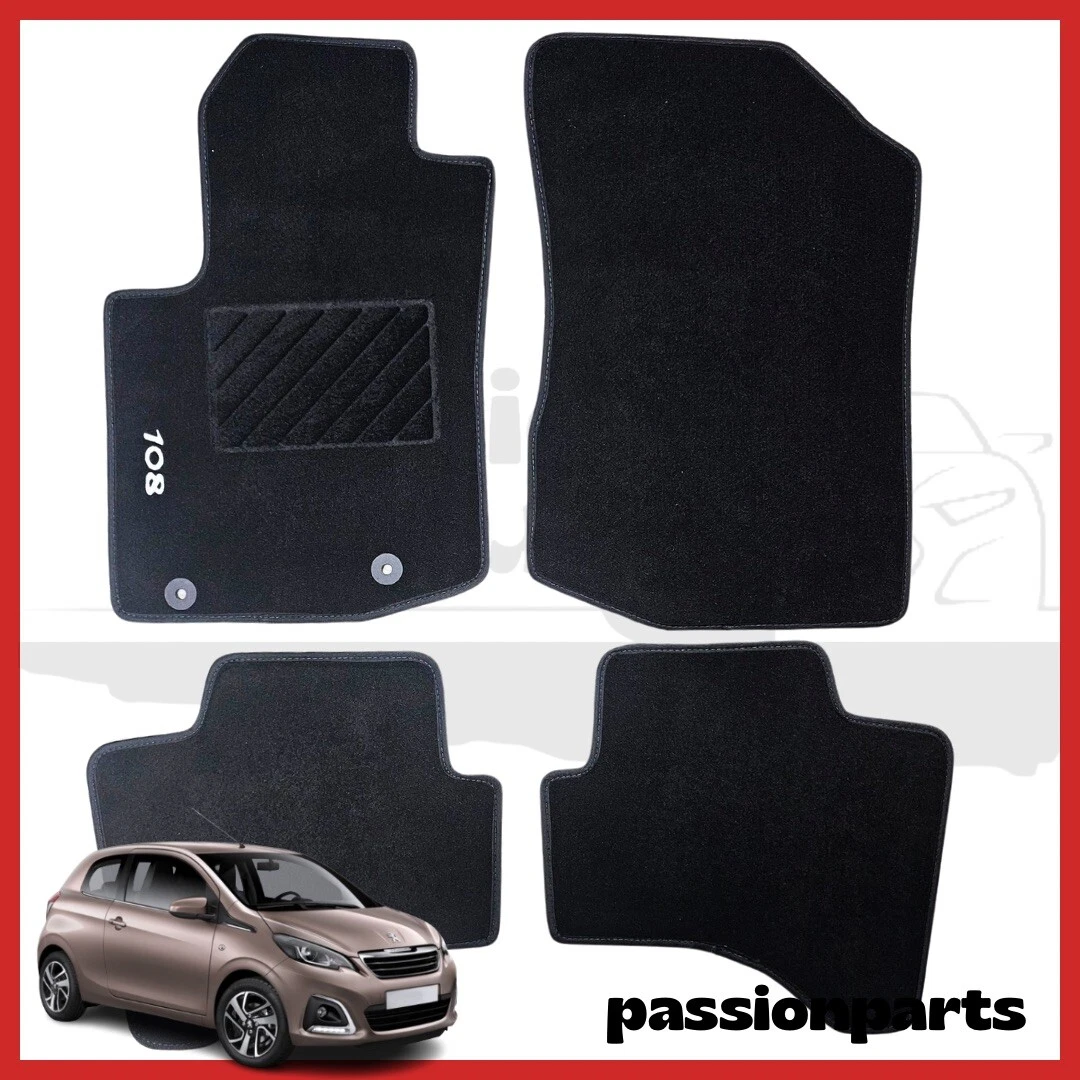 Tappetino Auto Solo Lato Guida Per Peugeot 108 (2014-2025) - Su Misura In Moquette Con Fissaggi - Prodotto Made In Italy