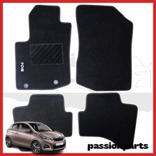 TAPPETI PEUGEOT 108 DAL 2014 IN MOQUETTE CON RICAMO E 2 FISSAGGI SU MISURA 4 PZ
