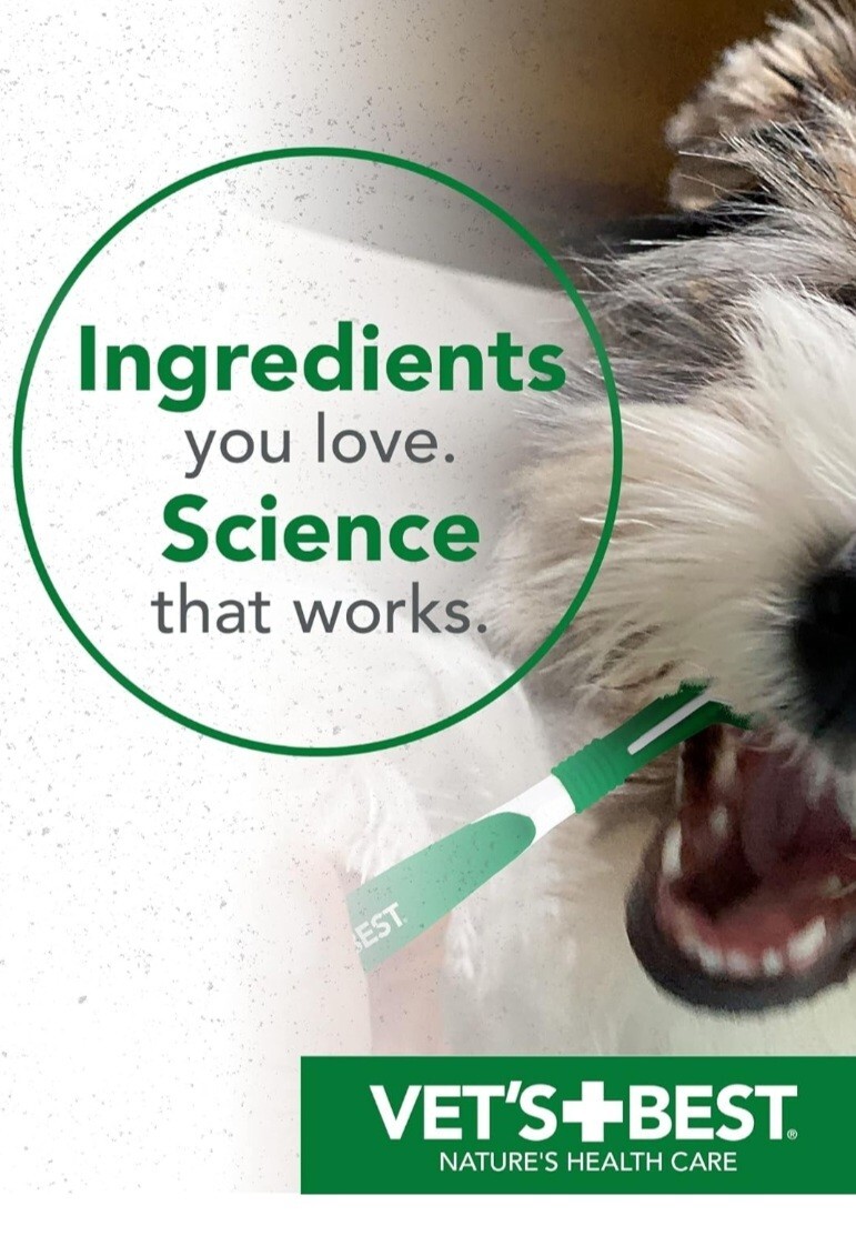Vet's Best Dog Toothbrush & Toothpaste Kit Natural Ingredients Reduce