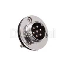 10101510129 Circular Chasis Connector 7 Pin Male Receptacle Silver Round Mount