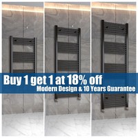 Straight Matt Black Heater Bathroom Stylish Radiator Towel Rail Radiator UK