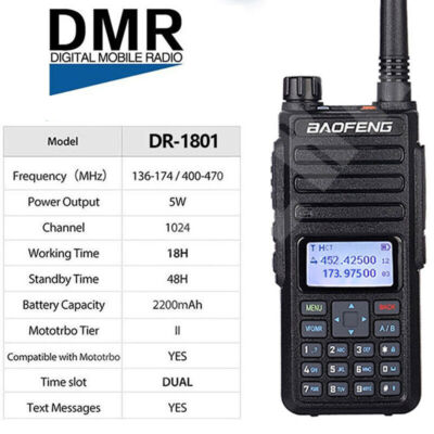 Radio Walkie-talkie Numérique Baofeng DM1701 Dual Band DMR - UHF/VHF - Neuf Sous Emballage