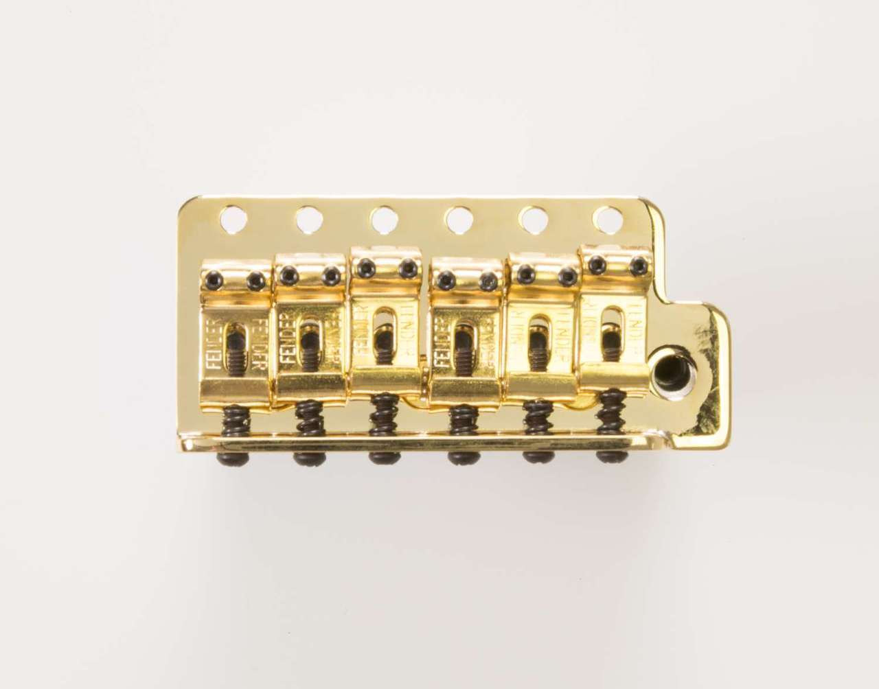 Genuine Fender Vintage Style Strat Bridge Assembly, 6 Point Gold 005