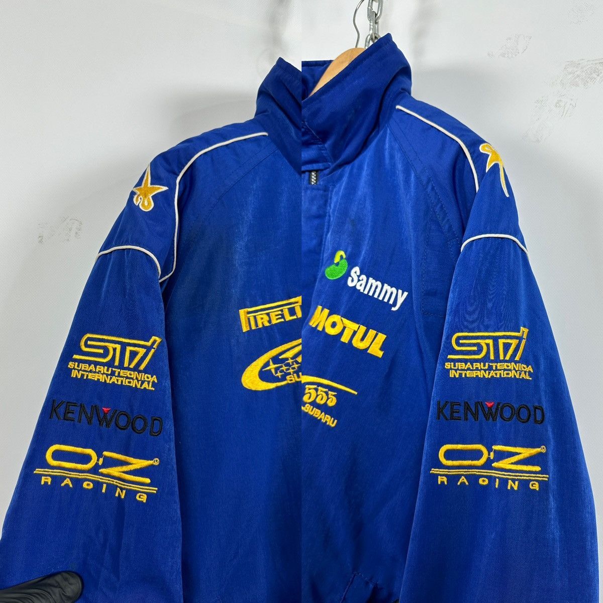 Men's Vintage Subaru World Rally Team Racing Satin Bomber