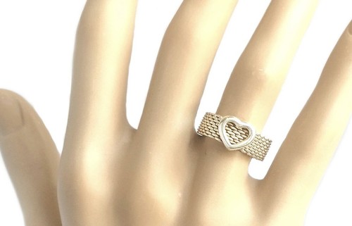 Tiffany co somerset mesh heart ring | eBay