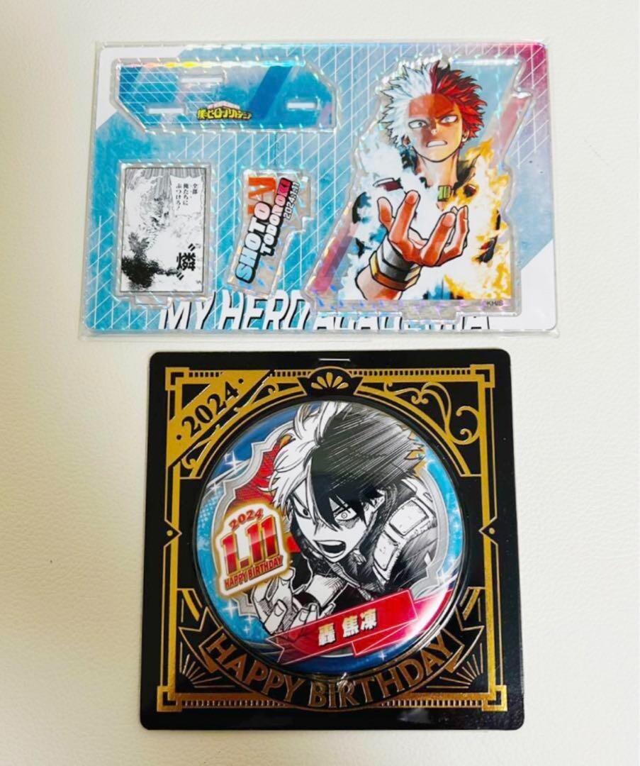 My Hero Academia Shoto Todoroki 2024 Cumpleaños Acrílico Soporte Insignia Set Saltar Tienda