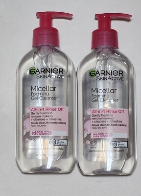 2x Garnier Skin Active Micellar Foaming Gel Cleanser, Makeup Remover 6.7 Oz