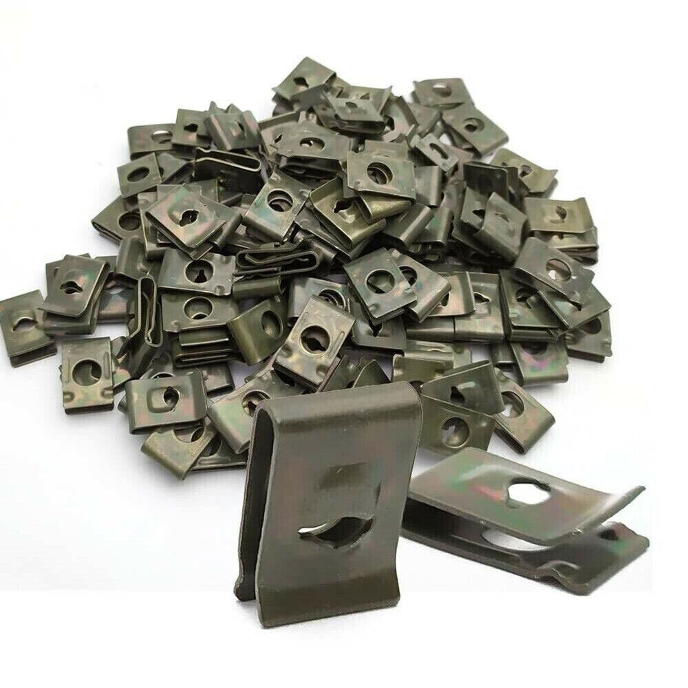 20x Metal U-Type Clips For Bumper Fender Trim Panel Fastener