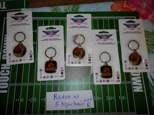 Washington Redskins Keychain lot (5) NEW VTG 1990's Key rings Lot R 1996