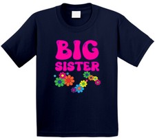 Big Sister Groovy Flower Sis Sissy Baby Sibling Gift Child Children T Shirt