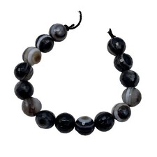 Sardonyx Faceted 7.5mm Round "Eye" Beads  15 Beads 