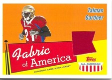 2003 Topps All American Football - Talman Gardner - Game Used Jersey - FA-TG