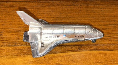1981 NASA Space Shuttle Columbia Silver Die Cast Pencil Sharpener Vtg Hong Kong - Picture 7 of 11