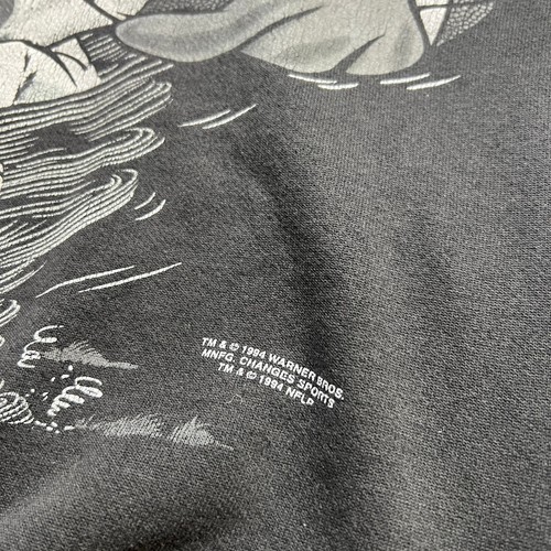 Vintage San Francisco 49ers TAZ Sweatshirt Mens XL Black Double Sided Graphic - Picture 7 of 18
