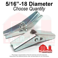 5/16"-18 Spring Wing Toggle Anchor Nuts Coarse Zinc Clear (Choose Quantity)