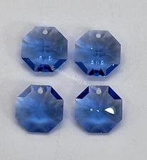 4pc Swarovski Crystal Medium Sapphire 14mm 1-Hole Octagon 8115 Pendant; Strass