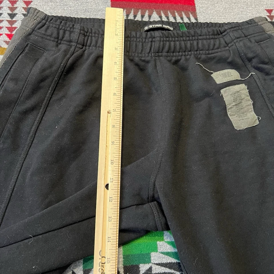 G-Star Raw Men’s Sweatpants Large Black Joggers Tape Tapered Leg Pockets B4 - Image 4 of 4