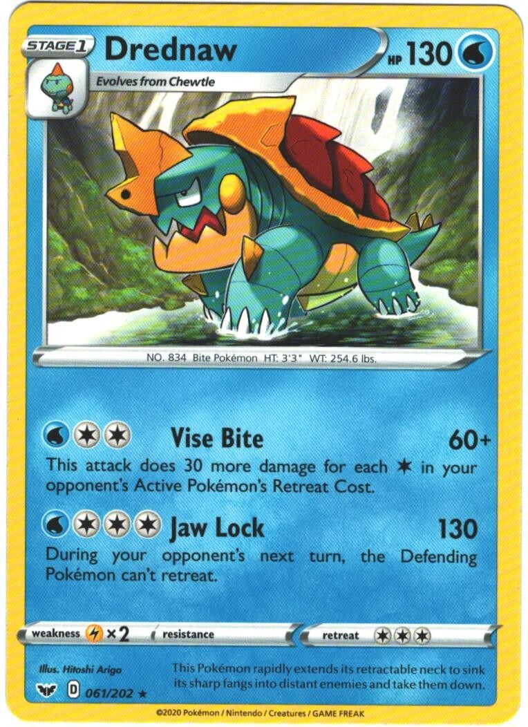 Drednaw 61/202 Sword & Shield Regular Rare Pokemon Card Pokémon TCG 061/202