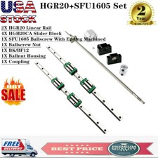 Linear Guide Rail HGR20 2PCS L300mm 1700mm 1PCS SFU1605 Ballscrew BK/BF12 CNC