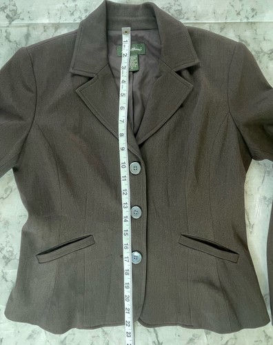 Eddie Bauer Women's Petite Sz 4 Brown Jacket Blazer, 3-Button, Lined, Collared - Picture 10 of 19