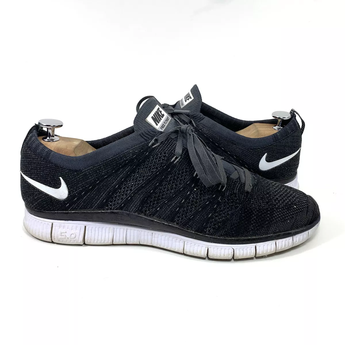 Nike Free Flyknit Black White Grey Run HTM Oreo Rare 599459 001 Sz 10.5 | eBay