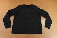 Banana Republic Mens Small Black on Black Logo Graphic Pullover Sweatshirt New