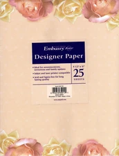 New Pink Rose Roses Garden Designer Ampad Computer Paper - 25 Sheets