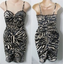 FAVIANA S Dress Evening Party Cruise Cocktail Stretch Bodycon Leopard Zebra NWT