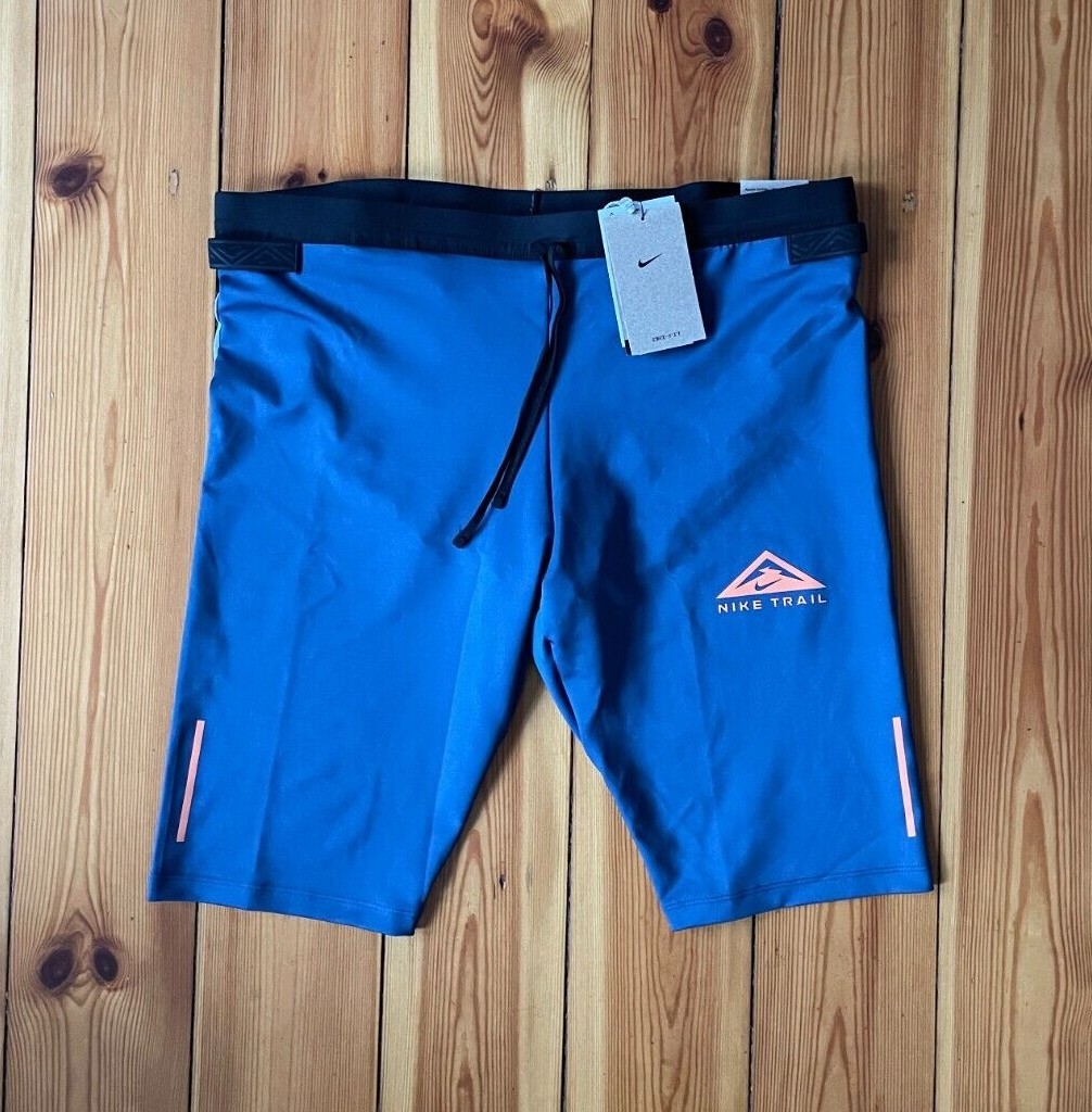 Nike Dri-Fit Trail Half Tight Running Shorts Blau Orange 2XL