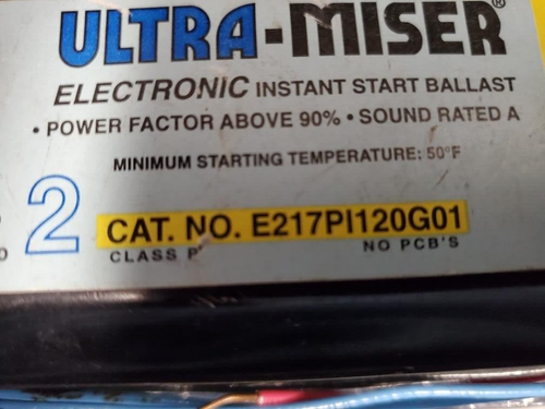 Valmont Ultra-Miser E217PI120G01 Fluorescent 120V60HZ Ballast (2)F17T8 (1)F25T8 - Picture 4 of 8