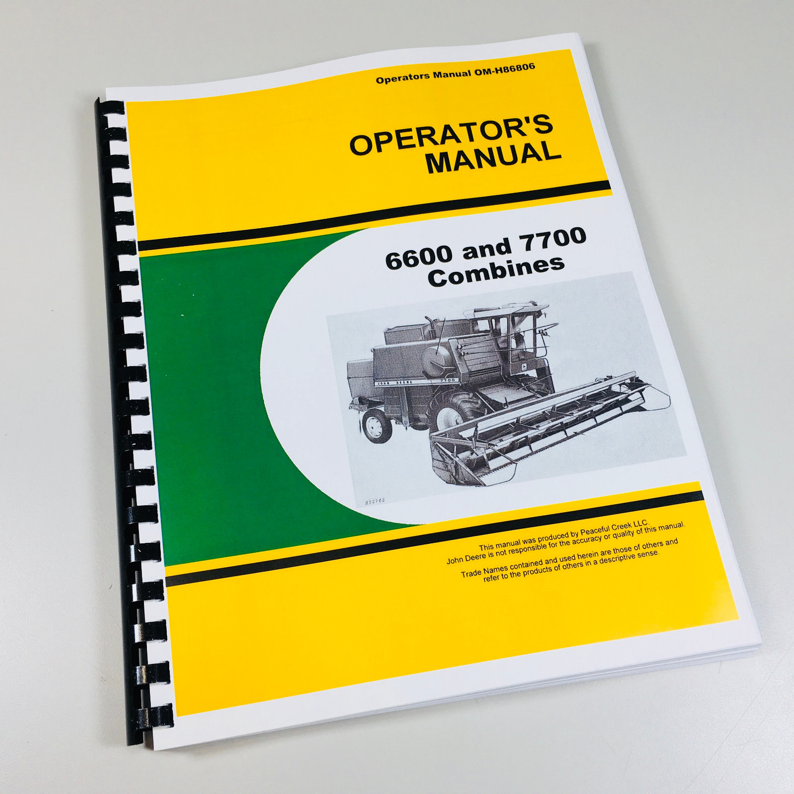 Operators Manual For John Deere 6600 7700 Combine Owners Maintenance  Instruction | eBay