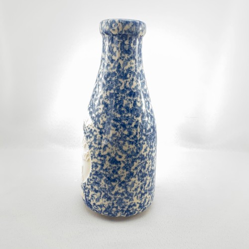 VTG Country Home Collection Blue Pottery Stoneware Spongeware Milk Bottle Jug - Picture 5 of 7