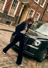 Sézane Fabio trousers in navy velvet ~ size 40, NWT!