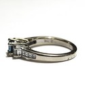 14k white gold blue topaz gemstone December birthstone princess diamond ring — photo 4