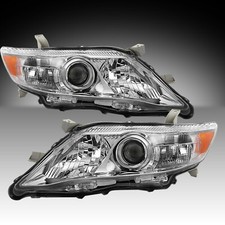 For 2010-2011 Toyota Camry Sedan Chrome Headlights Amber Corner Lamps Leftright