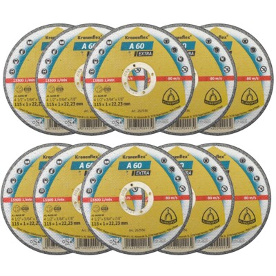 Klingspor 115mm Trennscheiben 4 1/2''x1mm Inox Trennscheibe A60 Extra (10er Pack)
