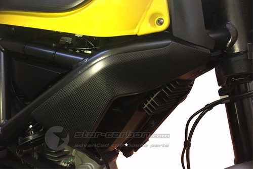 DUCATI SCRAMBLER CARBON FIBER WATER RADIATOR COVER KIT - Picture 4 of 4