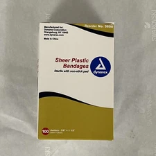Sheer Plastic Bandages, # 3608  3/8" x 1.5" - box of 100