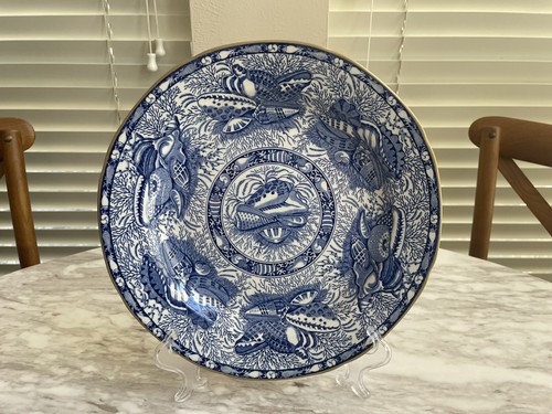 Mottahedeh Torquay Blue Gold Trim 5pc Dinner Place Seting - Picture 2 of 19