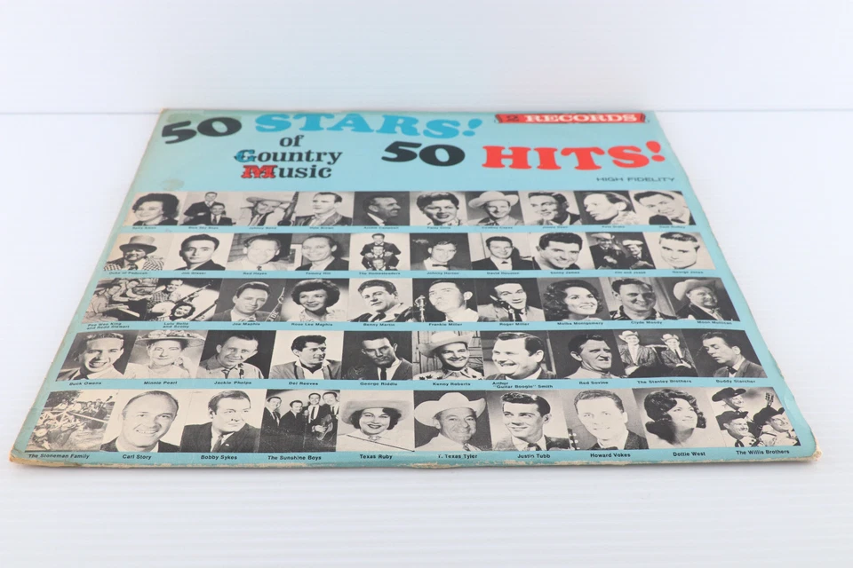 Various – 50 Stars! 50 Hits! Of Country Music - 1966 Mono Double LP (x2) CMS - Image 4 of 4