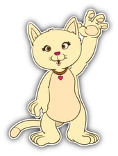Funny Cat Cartoon Animal Car Bumper Sticker Decal - ''SIZES''