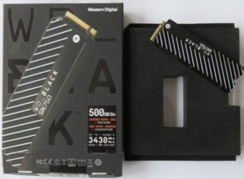 SSD WD Black SN 750 mit Kühlkörper ; 500 GB ; NVMe ; M.2_2280  - Bild 1 von 5