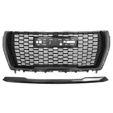 Glossy Black Front Grille&Grill Hood Molding Trim For 2021-2023 GMC Yukon Denali