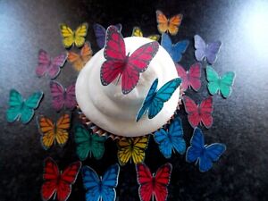 100 Edible Precut Wafer Paper Mini White Butterflies Cupcake Cake Toppers
