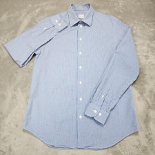 Armani Collezioni Shirt Mens Medium Blue Gingham Check Long Sleeve Button Up