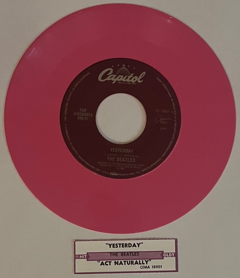 BEATLES CEMA JUKEBOX 45 YESTERDAY / ACT NATURALLY  UNPLAYED MINT