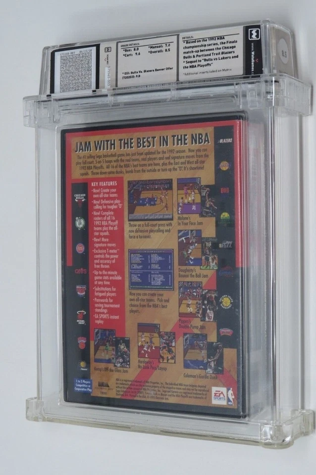 Bulls Versus Blazers and Playoffs NBA Sega Genesis CIB Video Game Wata Graded - Image 2 of 4