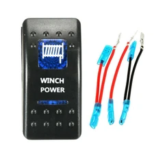 Blue LED Winch Power Toggle Rocker Switch for Car Truck Boat ATV UTV 12V 5 pin